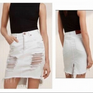 ONE Teaspoon-2020 High Waist Super Fitted Mid Length Distressed Skirt